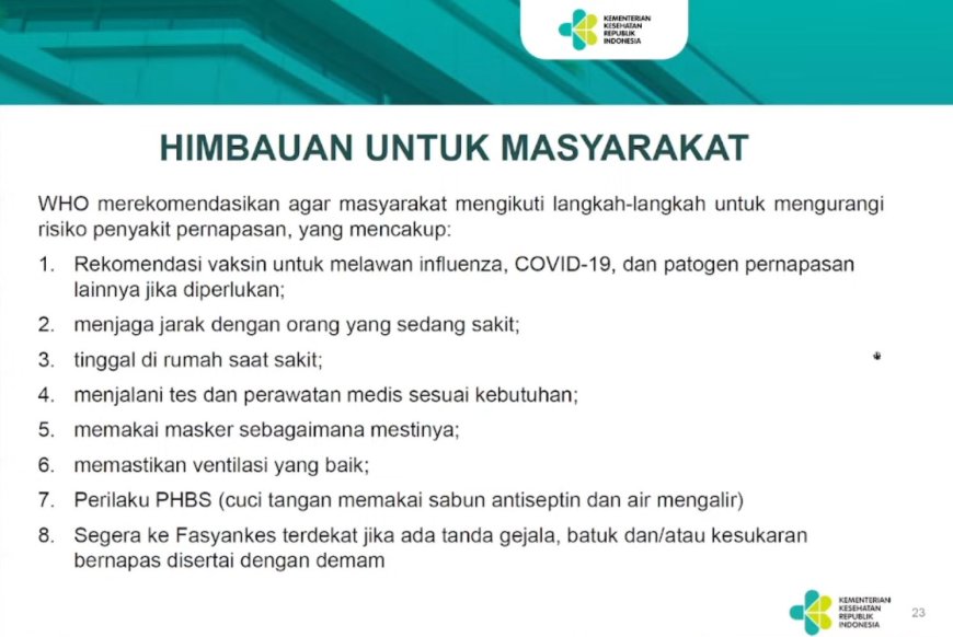 Masyarakat Jangan Panik Sikapi Pneumonia di Tiongkok