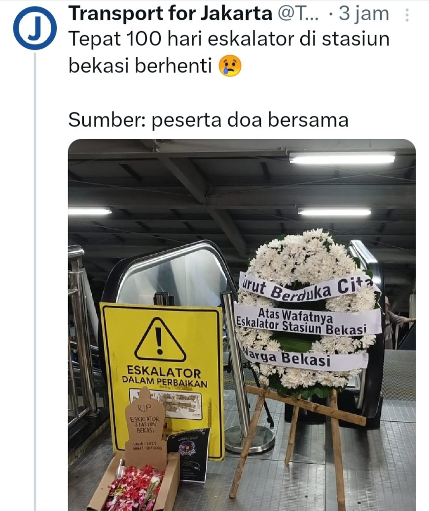 Viral Eskalator Stasiun Bekasi Mati 100 Hari Ramai di Medsos