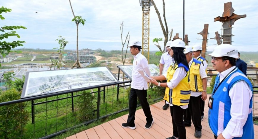 Presiden Jokowi Tinjau Kantor Presiden di IKN, Progres Pembangunan Capai 74 Persen