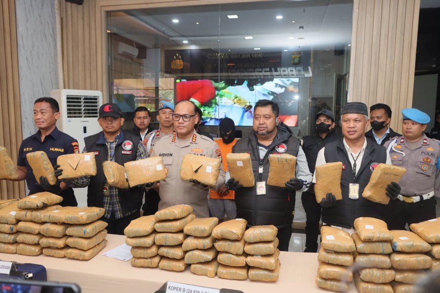 Ganja Seberat 77 Kg Diamankan Polres Jakarta Utara 